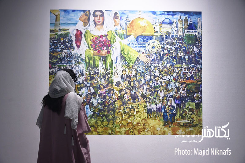 نمایشگاه «نقشی بر سنگ» افتتاح شد/ فریاد دادخواهی هنرمندان برای فلسطین